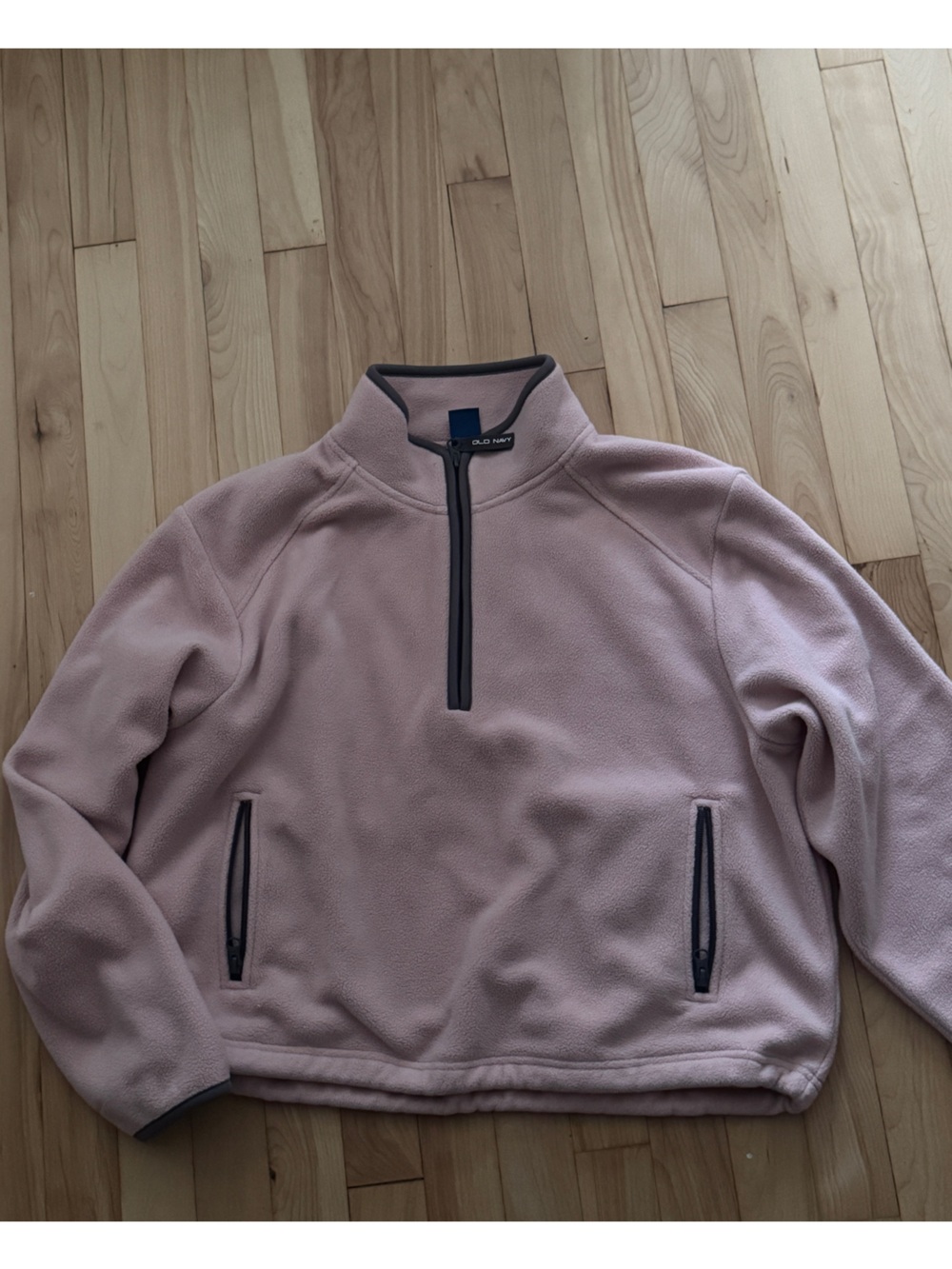 Old Navy Light Pink Sherpa Quarter-Zip Pullover